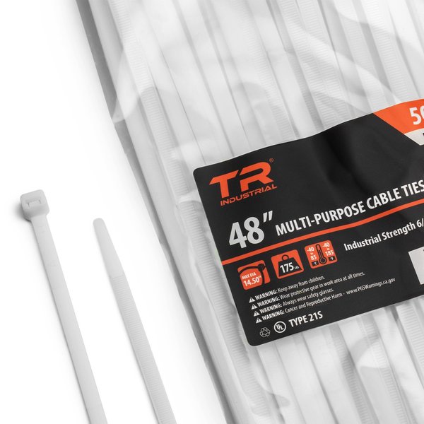 Tr Industrial MultiPurpose UV Cable Ties, 48, Natural, 50PK TR88308N
